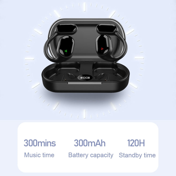 Écouteurs Bluetooth sans fil à conduction aérienne, affichage numérique LED, réduction du bruit, pour le sport, XG33